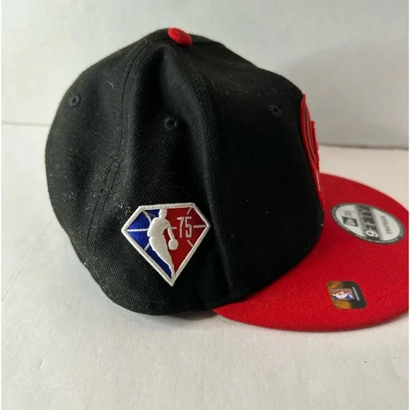 New Era Portland Trailblazers Black Red Baseball Cap Trucker Hat 75 Years NBA - Picture 2 of 4